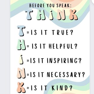 Regenbogen Welle Poster | THINK Poster | MObbing Poster | Regenbogenfarben | Schulberatung | Schulpsychologie | Schulsozialarbeit