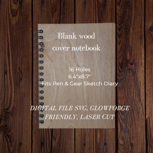 DIGITAL FILE Blank Notebook Cover for Pen & Gear 16 holes Sketch Diary SVG