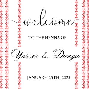 Henna Tatreez Welcome Sign – Digital Download | Palestinian Henna | Tatreez Pattern | Instant Download