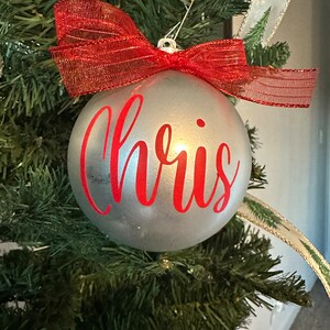 Personalized With Name on White Shatter Proof Christmas Tree Ornaments ...