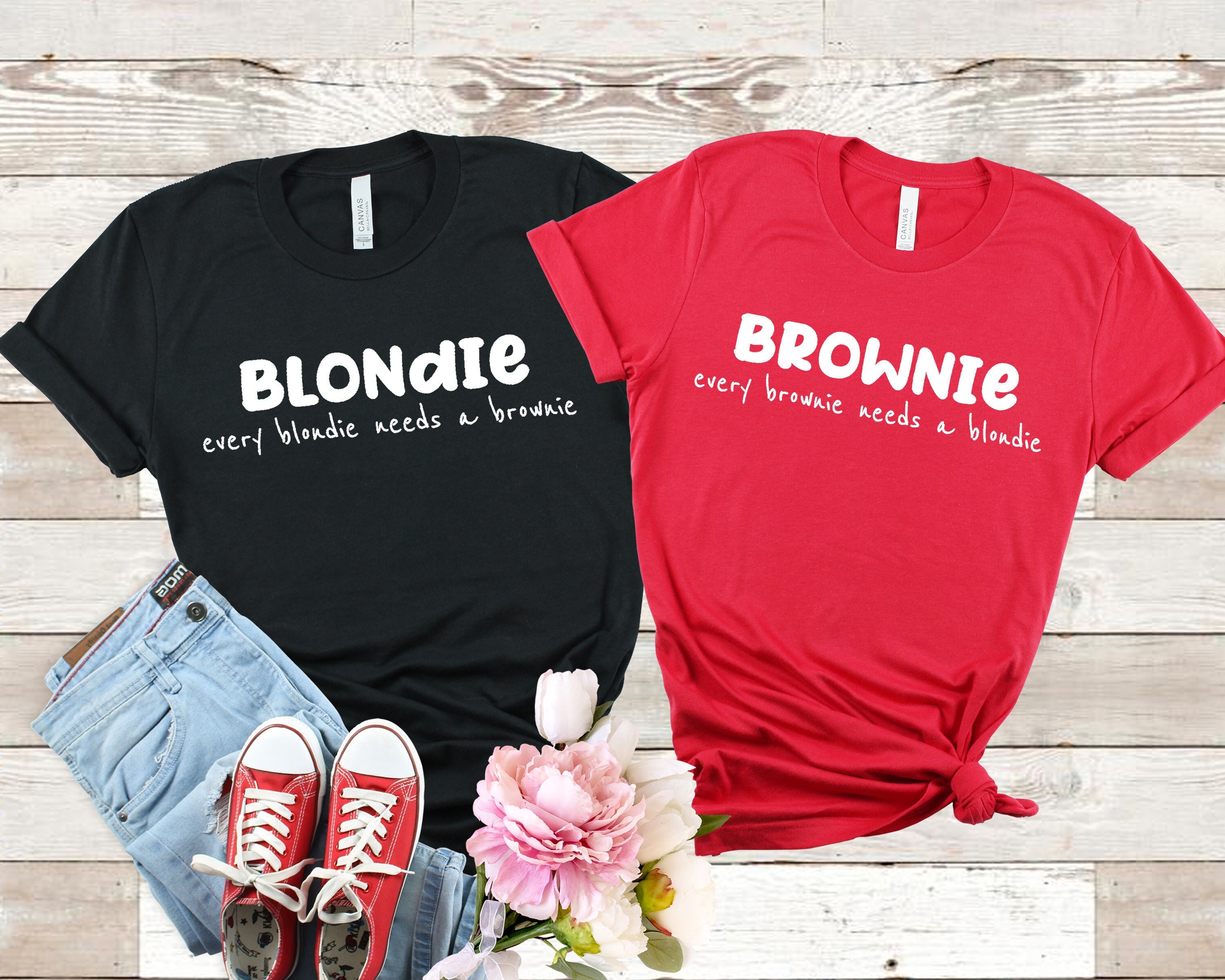 Blondie and Brownie Tee Blondie and T-shirt for - Etsy