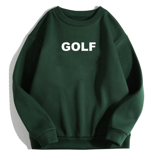 Golf Sweatshirt, Golf Wang Tee Shirt, Tyler Golf Sweatshirt, Y2K College Crewneck Shirt, Sand Forest Green Brown Esthetisch shirt