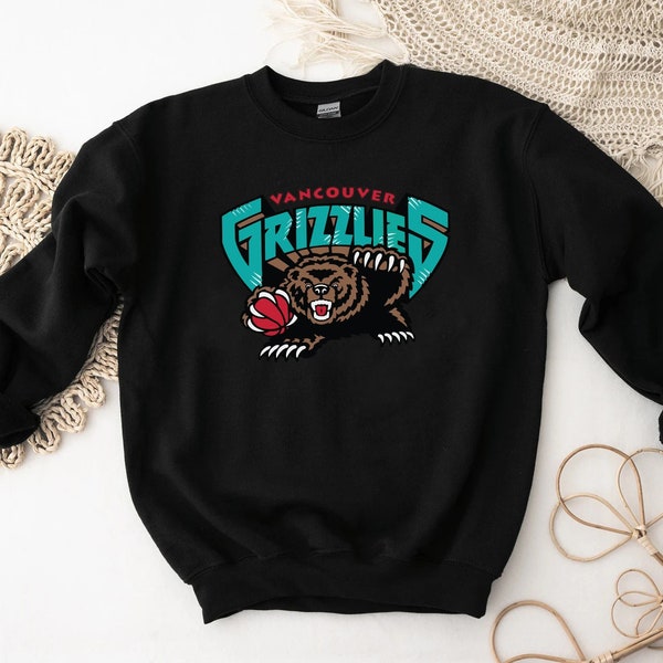 Vintage Vancouver Grizzlies Crewneck Sweatshirt, NBA Basketball Grafik Tee, Vancouver Grizzlies Logo Shirt