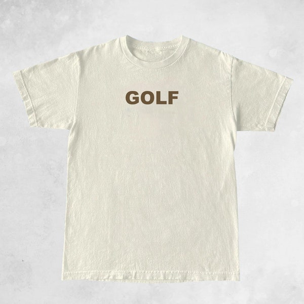 Golf Shirt, Golf Wang T-Shirt, Tyler Golf Shirt, Y2K College Crewneck Shirt, Sand Wald Grün Braun Ästhetisches Shirt