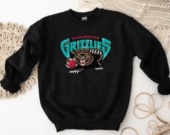 Vintage Vancouver Grizzlies Crewneck Sweatshirt, NBA Basketball Graphic Tee, Vancouver Grizzlies Logo Shirt