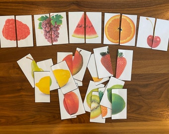 Afdrukbaar fruitcombinatiespel: thuisschoolactiviteit voor peuters (pdf)