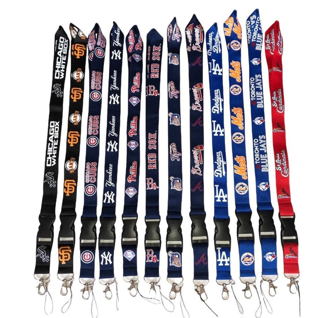 MLB Baseball Lanyards Wristlet Detachable Keychain ID Phone Holder Neck