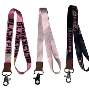 BLACKPINK Logo | K-pop Fandom Lanyard Keychain Leather ID Phone Holder Neck Strap Korean Music Badge Gift - USA Seller