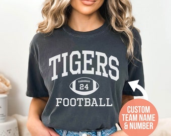 Custom Football Comfort Colors Shirt, Custom Football Shirt, Football Team Shirt, Custom Football Mom Shirt, Football Game Day Shirt