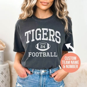 Custom Football Comfort Colors Shirt, Custom Football Shirt, Football Team Shirt, Custom Football Mom Shirt, Football Game Day Shirt