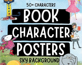 book character posters / classroom decor / library posters / book posters decor