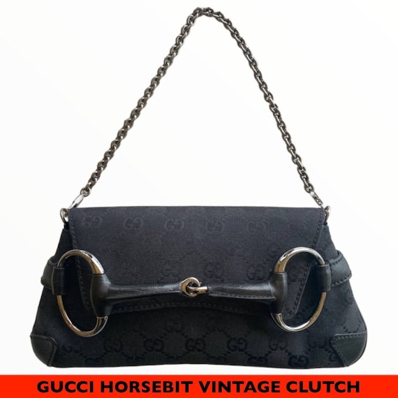 Gucci Vintage Monogram Horsebit Clutch bag Gem