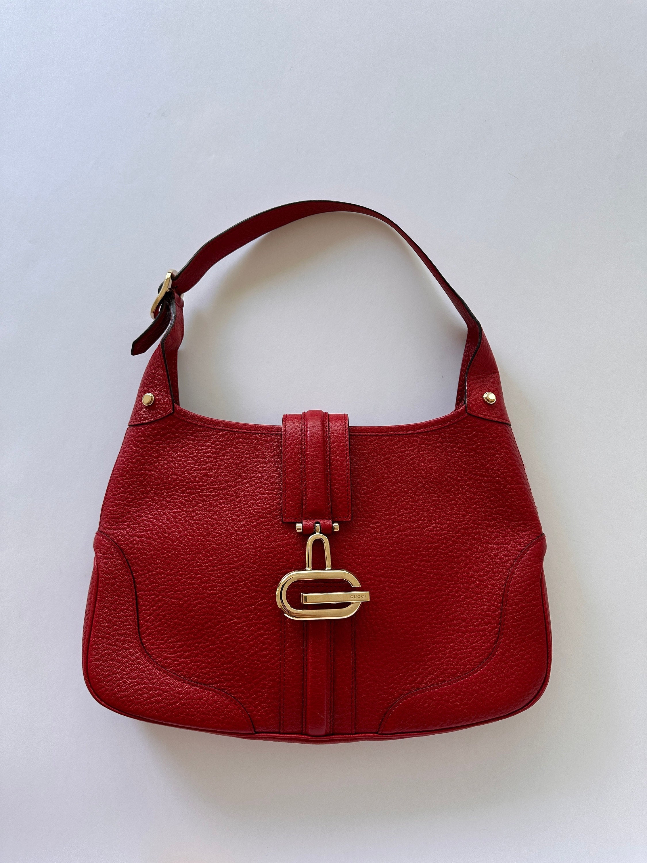 Vintage 80s Gucci Shoulder Crescent Hobo Leather Bag