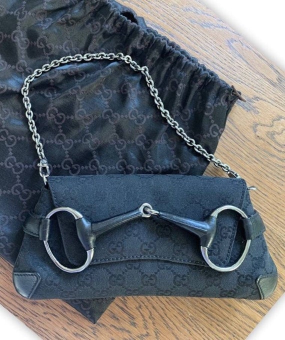 Gucci Vintage Monogram Horsebit Clutch bag Gem