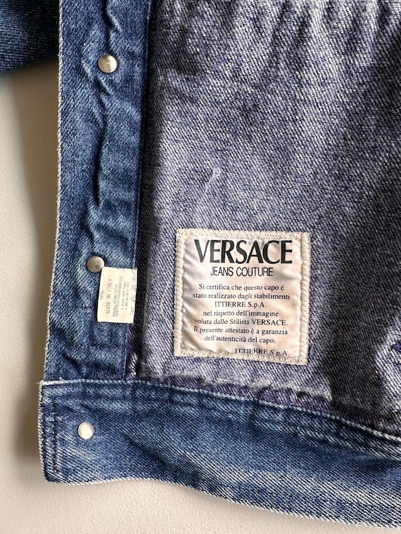 Versace Jeans Couture 90s Unisex Vintage Denim Bomber Jacket - Etsy