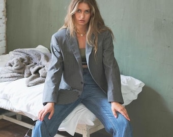 ETRO 90s oversized women's classic grey vintage blazer