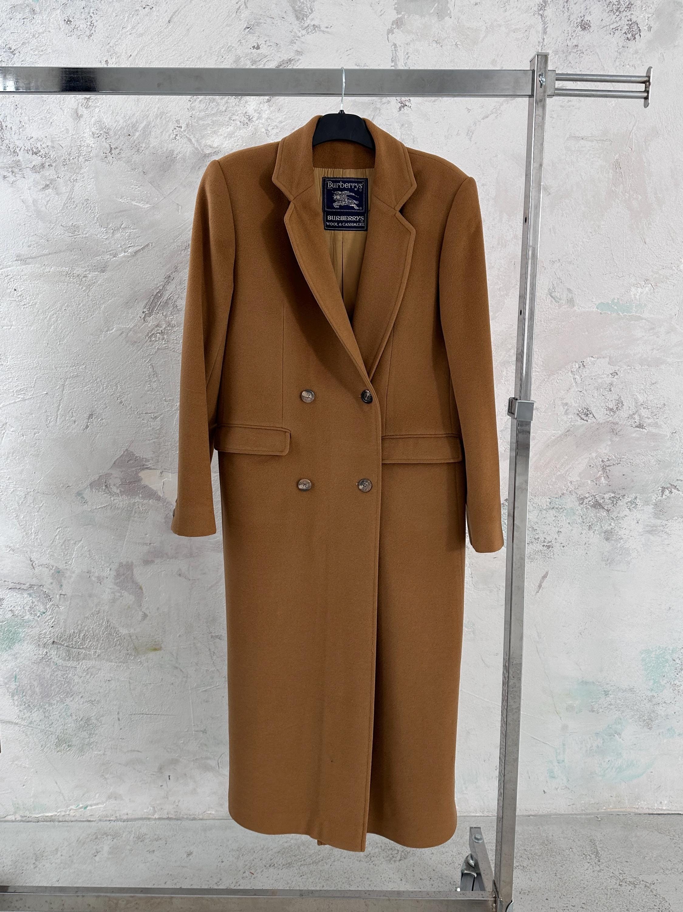 Burberry 90s Vintage Wool & Cashmere Camel Coat - Etsy