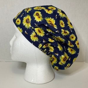 Women’s Sunflowers & Bees Bouffant Scrub Hat