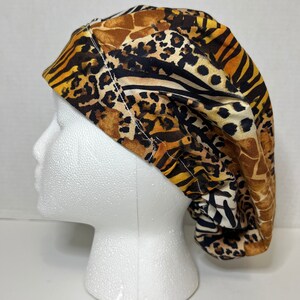 Women’s Animal Print Bouffant Scrub Hat