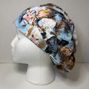 Women’s Cow Bouffant Scrub Hat