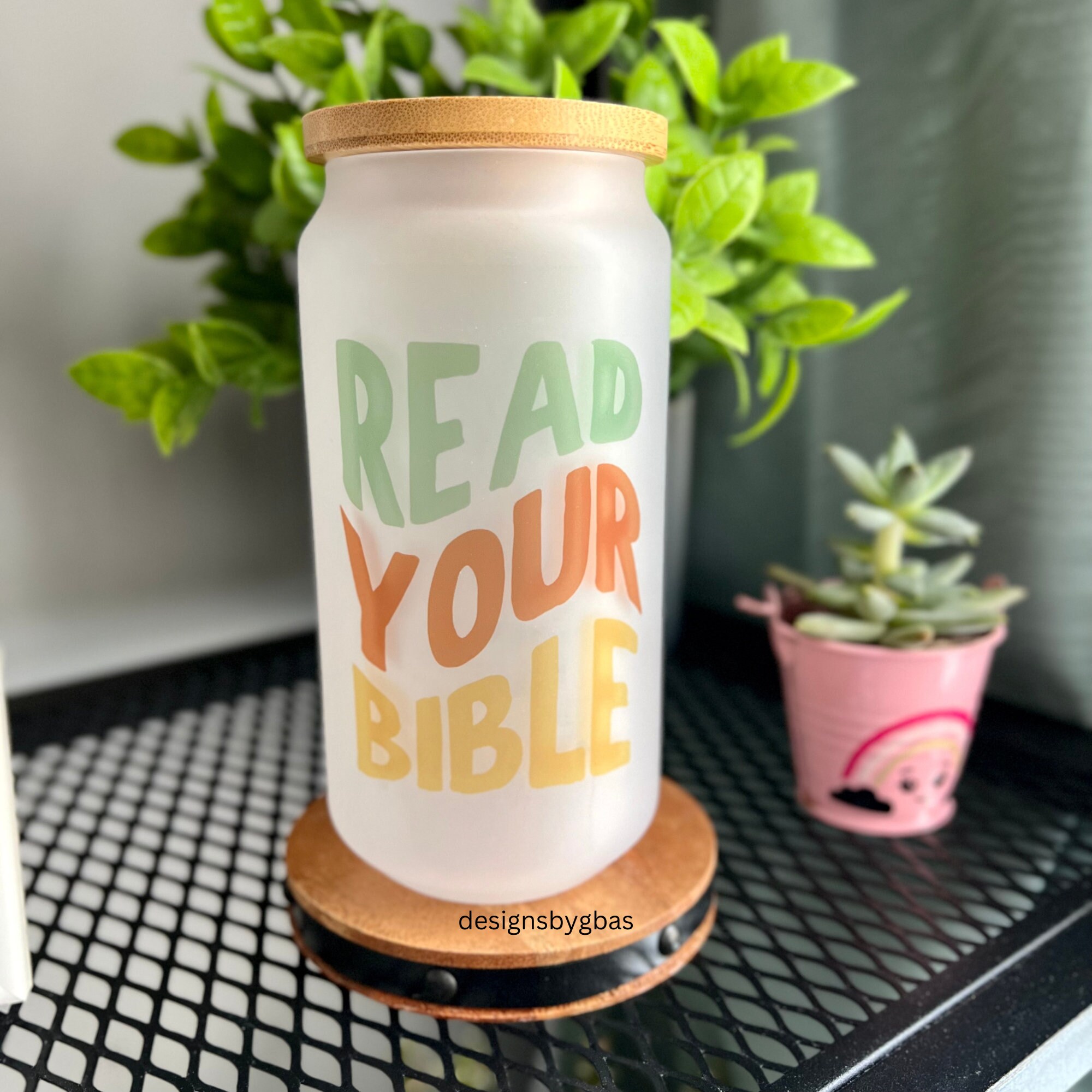 Bible Affirmations Tumbler 18oz Glass Can, Christian Affirmations ...