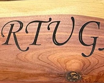 Custom Engraved Cedar Round – Live Edge Wood Sign, Personalized Rustic Decor, Wedding Gift, Custom Wood Slice Wall Art