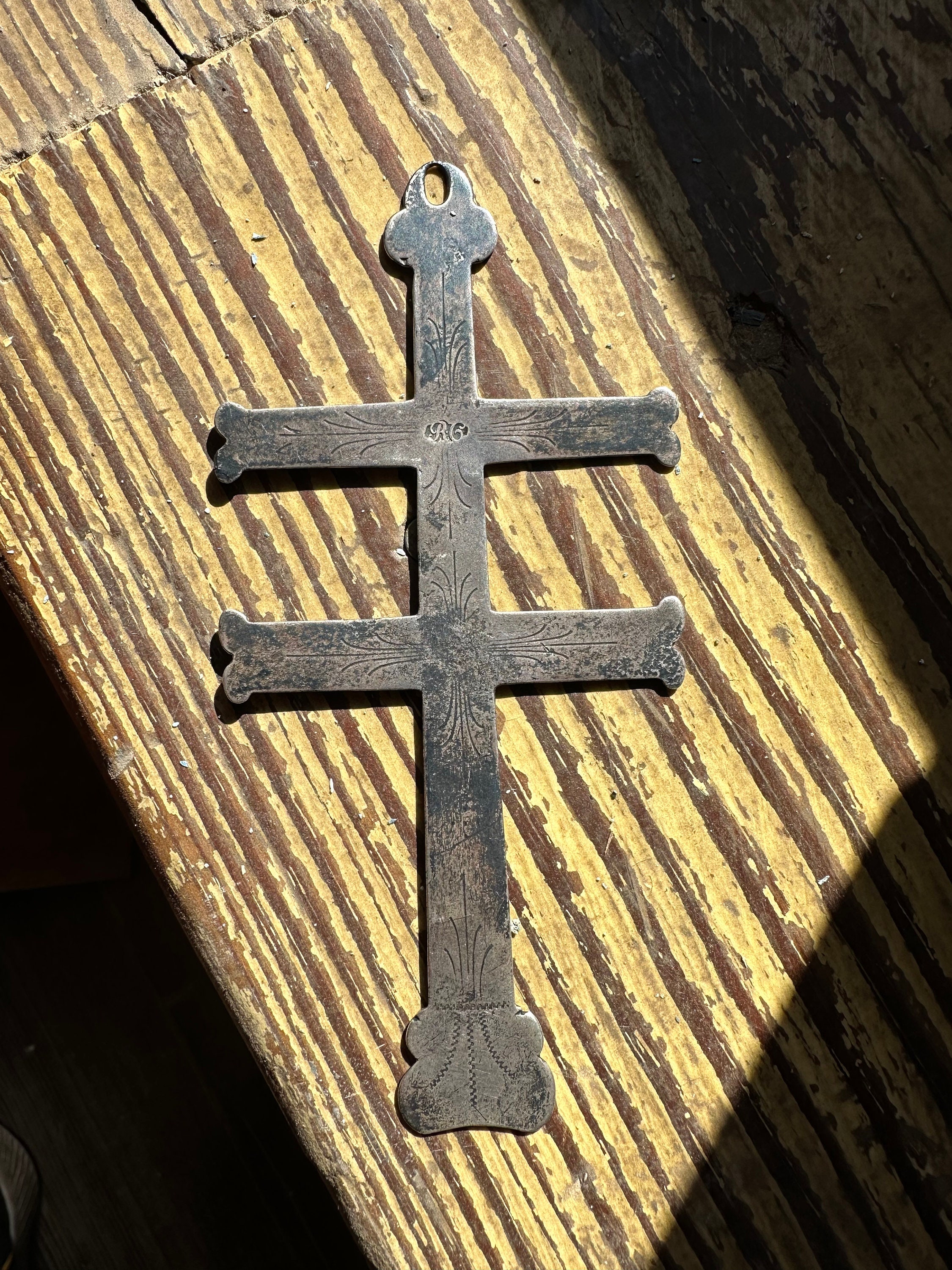 Early American Trade Silver Cross - Hudson Bay Fur Era Canadian