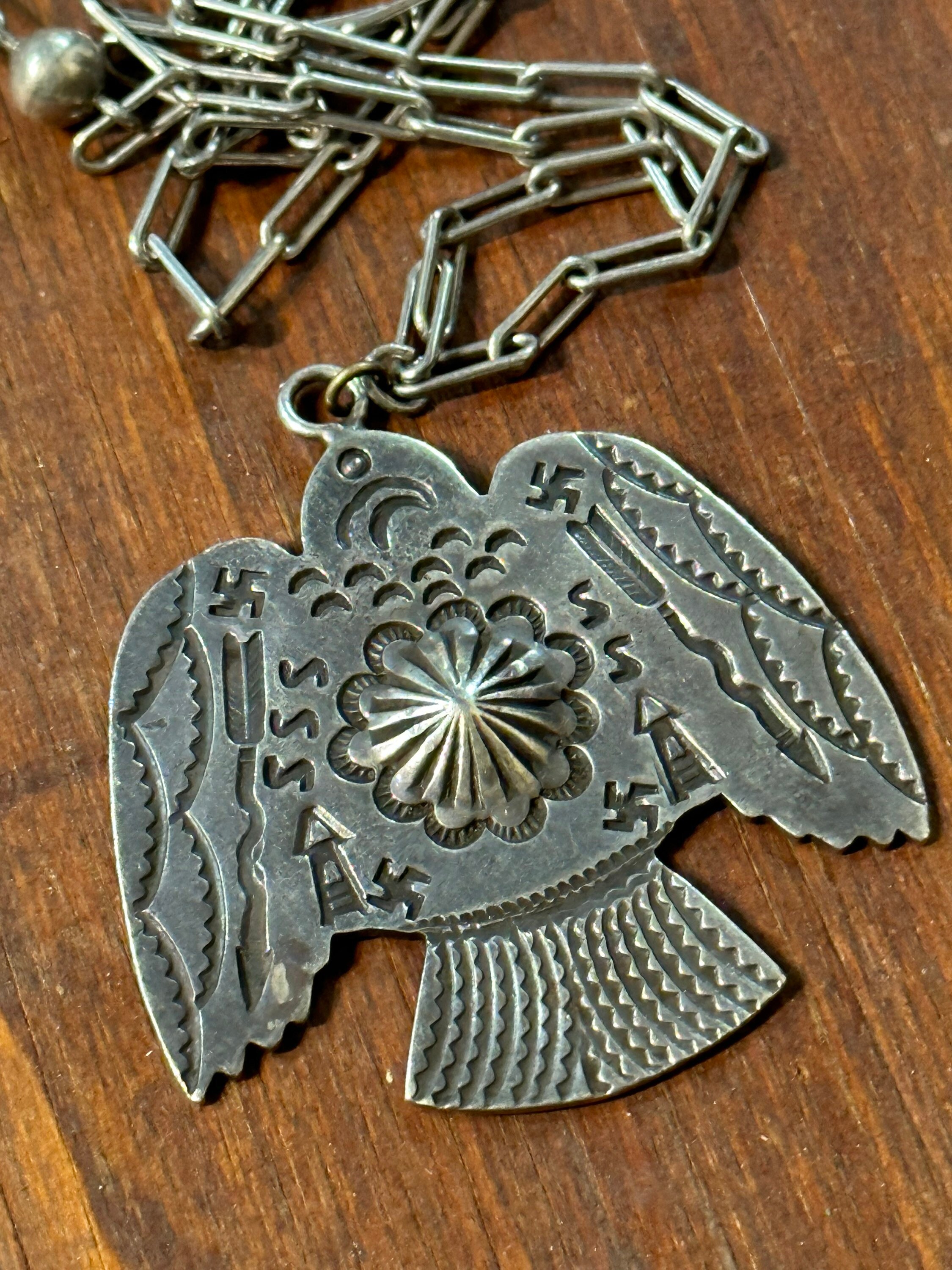 Antique Navajo 1930's Silver Thunderbird Necklace - Etsy