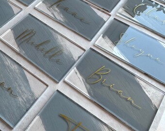 Custom Acrylic Rectangle Place Cards - Painted Acrylic - Wedding Place Cards - Party Name Cards - Graduation Party - Bridal Shower