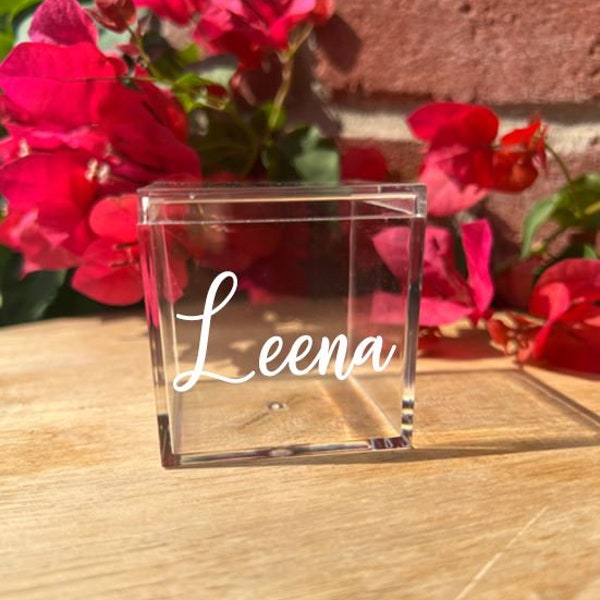 Personalized Small Acrylic Favor Boxes - Mini Favor Boxes - Baby Shower Favor Boxes - Wedding Favor Boxes - Personalized Candy Favor Boxes