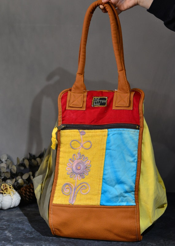 Umhängetasche Patchwork Handtasche Handmade Vintage Patchwork