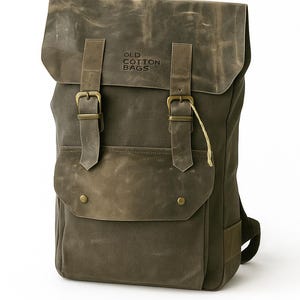 Handmade Waxed Canvas Backpack | Water-Resistant Rucksack