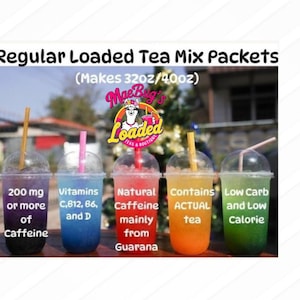 Loaded Boosted Tea Mixes - Individual Packs Powder Mixes Loaded with Vitamins, Antioxidants & Clean Caffeine *New Flavors Added*