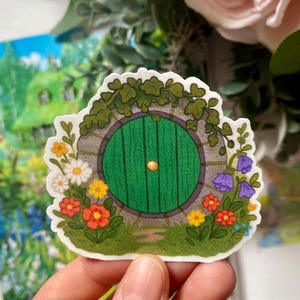 Adesivo de porta Hobbit – Decalque de vinil Senhor dos Anéis, Fantasy Shire Home Art para diários, laptops e presentes