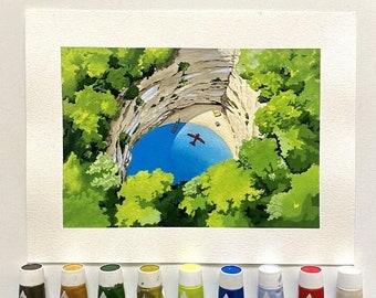 Anime-print - Hideout Wall Art (verjaardagscadeau, kerstcadeau, vakantiecadeau, bedankje, housewarmingcadeau)