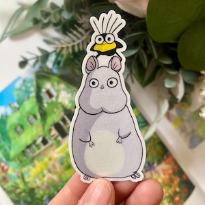 Adesivo topo e uccello stravaganti - Vinile con simpatici animali ispirati agli anime, personaggi kawaii fustellati, estetica accogliente