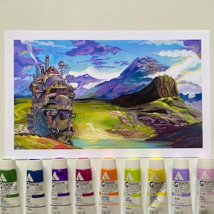 Magical Castle Wall Art Print – Cozy Whimsical Fantasy Decor Inspired by Anime Films, Gift for Art & Fantasy Lovers, Birthday Gift, image 1