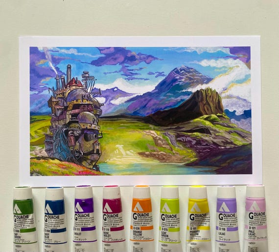 Magical Castle Wall Art Print – Cozy Whimsical Fantasy Decor Inspired by Anime Films, Gift for Art & Fantasy Lovers, Birthday Gift,