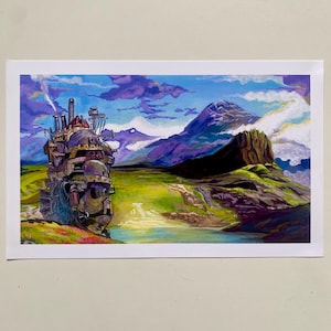 Magical Castle Wall Art Print – Cozy Whimsical Fantasy Decor Inspired by Anime Films, Gift for Art & Fantasy Lovers, Birthday Gift, image 6