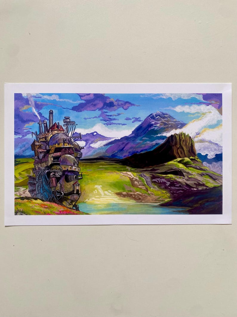 Magical Castle Wall Art Print – Cozy Whimsical Fantasy Decor Inspired by Anime Films, Gift for Art & Fantasy Lovers, Birthday Gift, image 6