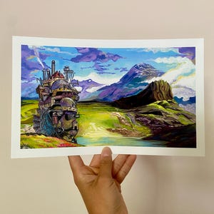 Magical Castle Wall Art Print – Cozy Whimsical Fantasy Decor Inspired by Anime Films, Gift for Art & Fantasy Lovers, Birthday Gift, image 5