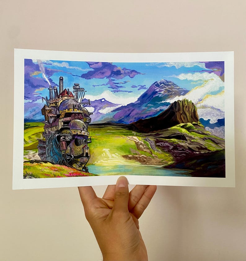 Magical Castle Wall Art Print – Cozy Whimsical Fantasy Decor Inspired by Anime Films, Gift for Art & Fantasy Lovers, Birthday Gift, image 5