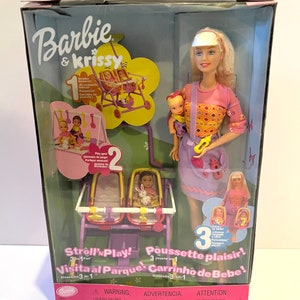 Barbie & Krissy Stroll &#39;N Play 3-in-1 Fun Dolls 2001 Playset New In Box Mattel #50964