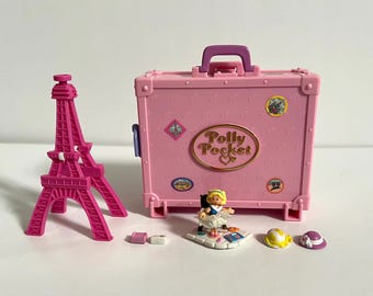 Polly Pocket 1996 Vintage Polly in Paris - Magenta Hat Bluebird Polly Pocket 1996 Vintage Polly in Paris - Magenta Hat Bluebird