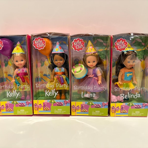 2002 Birthday Party Kelly Club dolls - set of 4