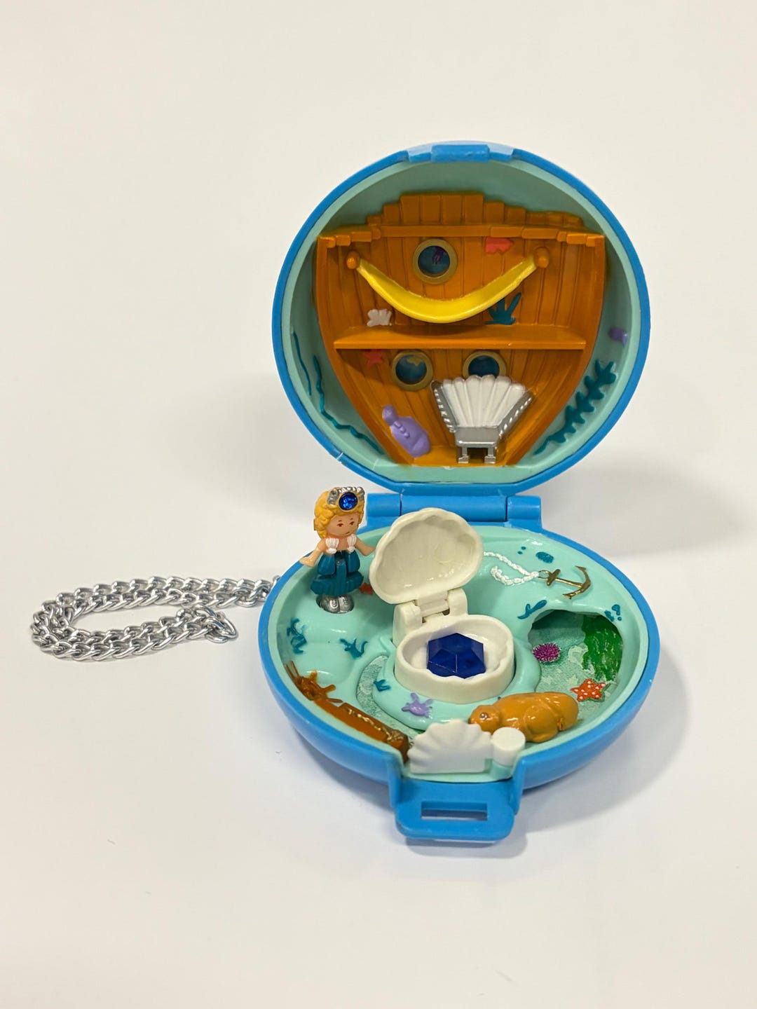 Polly Pocketポーリーポケットジュエルドシー　青コンパクト 1992 Bluebird Polly Pocket Jeweled Sea - Complete - Etsy