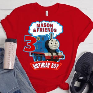 Custom Thomas Birthday T-shirt, Thomas The Train Family Birthday Shirt, Thomas Birthday Shirt, Birthday Boy Shirt, Family Match Shirt