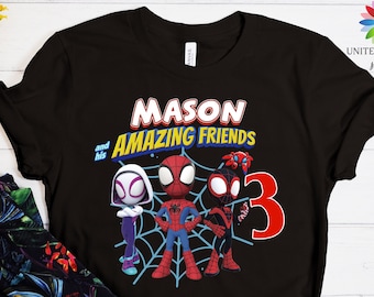 Spidey and His Amazing Friends Birthday Shirt, Spidey Birthday Tshirt, Spidey T-shirt, Toddler Birthday Gift, Custom Toddler Gift