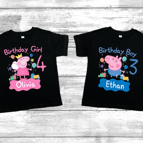 Pig Birthday Shirt, Pig Family T-shirt, Birthday Party Tshirt, Boy Birthday Tshirt, Family Birthday Tshirt, Toddler Birthday Shirt