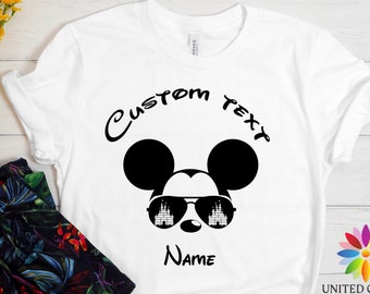 Custom Birthday Shirt, Mickey Sunglasses Tee, Custom Text Birthday Shirt, Disney Trip Shirt, Family Matching TShirt, Disney Birthday Shirt